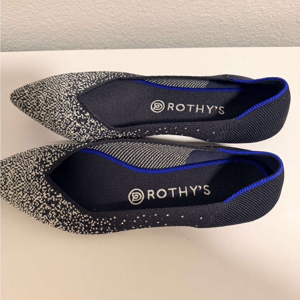 Rothy's Women's Speckled Navy and White Flats